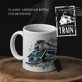 Taza De Café Motor de vapor retro clásico americano