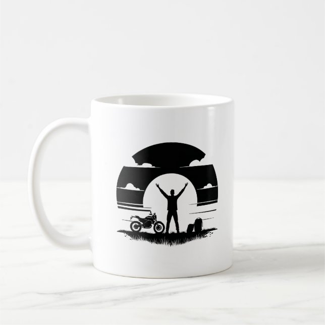 Taza De Café Motorcycle Rider Silhouette Mug  (Izquierda)