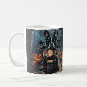 Taza De Café Motores de Boston Terrier Montando en Motocicleta 
