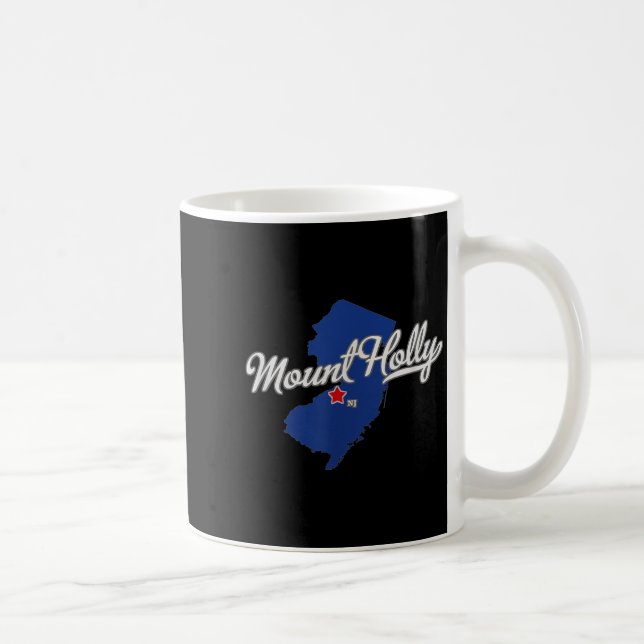 Taza De Café Mount Holly New Jersey Nj Map  (Derecha)