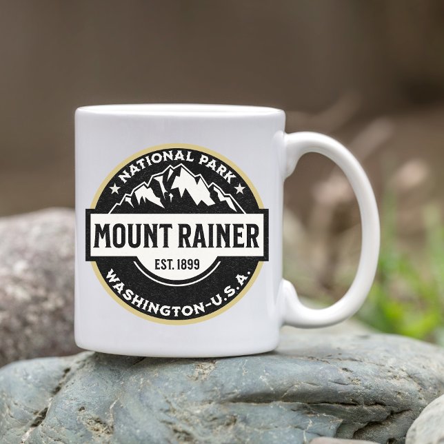 Taza De Café Mount Rainier National Park Alpine Logo (Subido por el creador)