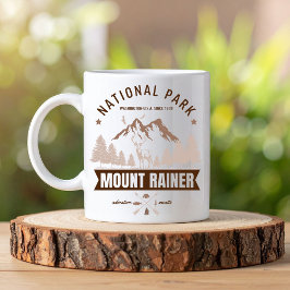 Taza De Café Mount Rainier Wilderness Deer Graphic 