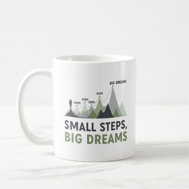 Taza De Café Mountain Climber Goal Progress Inspirational  (Izquierda)