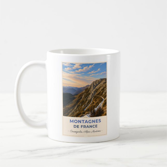 Taza De Café Mountain Trail Through the French Alps (Izquierda)