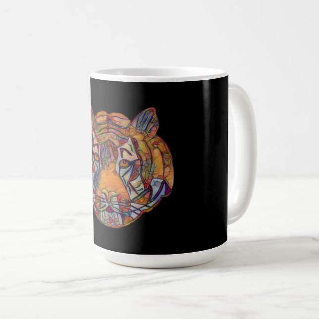 Taza De Café Mousemat de cabeza de tigres (Anverso derecho)