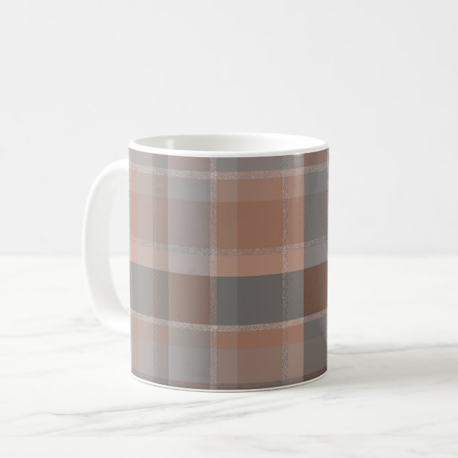 Taza De Café Mousse de mocha y cuadros grises (Anverso izquierdo)