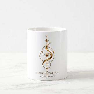 Taza De Café Movimiento Astral Glifo Cósmico Dorado