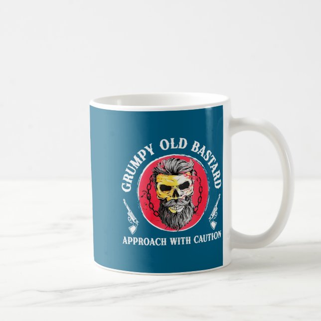 Taza De Café Mpy Old Approach With Caution Beard Skull Barber  (Derecha)