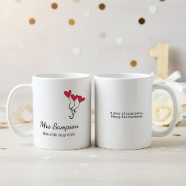 Taza De Café Mr And Mrs Mugs 1st Wedding Anniversary Keepsake
