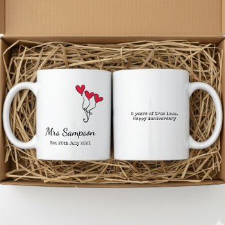 Taza De Café Mr And Mrs Mugs 5th Wedding Anniversary Keepsake