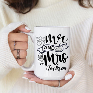 Taza De Café Mr. and Mrs. Newly Wed Mug