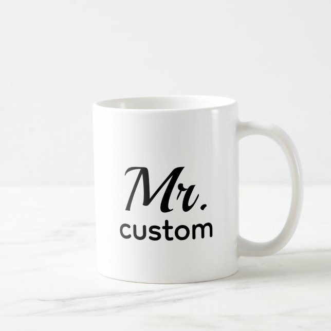 Taza De Café Mr Custom Personalized Name Mug – Classic Minimali (Derecha)