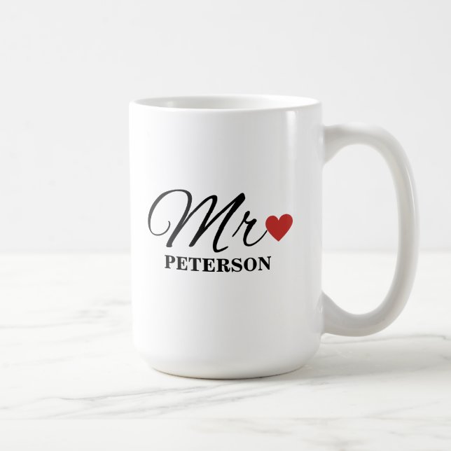 Taza De Café MR Personalizado Couple Mug Boda Mug Aniversario (Derecha)