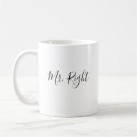 Mr. Right Script Mug Boda Gift
