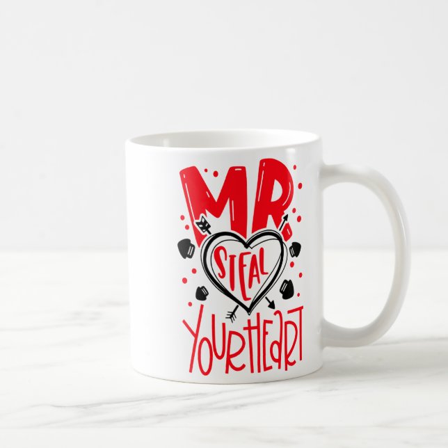 Taza De Café Mr Steal Your Heart Valentines Day Matching Coupl  (Derecha)