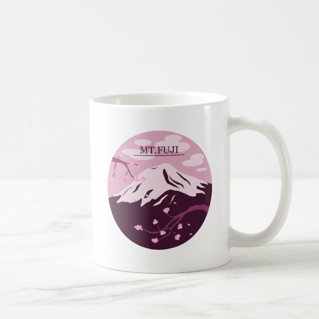 Taza De Café Mt. Fuji (rosa) (Derecha)