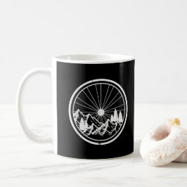 Taza De Café MTB Montaña Negra Moderna Ciclismo en bicicleta