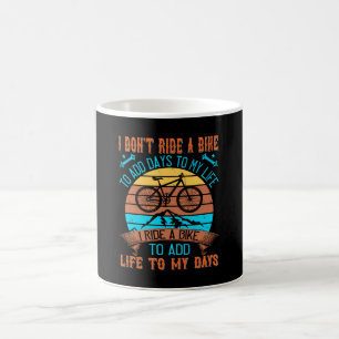 Taza De Café MTB Yo Viajo En Bicicleta Para Agregar Vida A Mis 