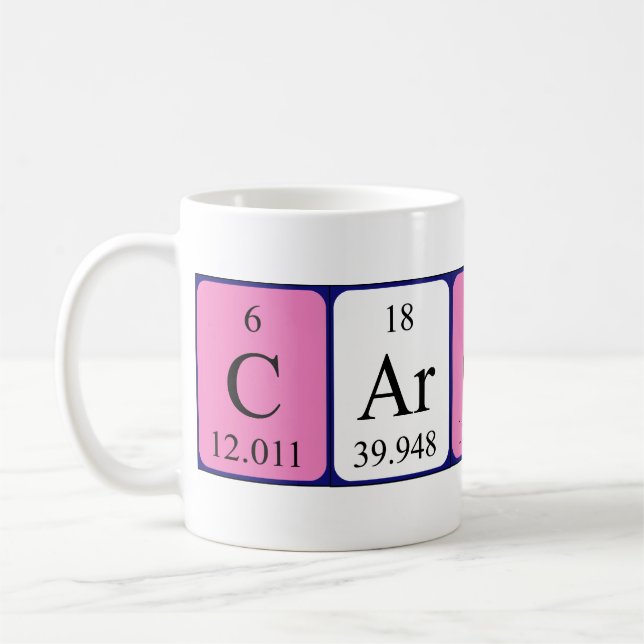 Taza De Café Muang de nombre de tabla periódica Caroline (Izquierda)