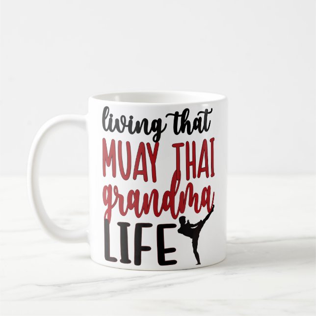 Taza De Café Muay Thai Grandma Life Muay Thai Grandmother (Izquierda)