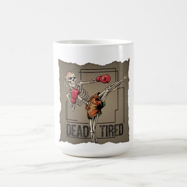 Taza De Café Muay Thai Skeleton Fighter (Centro)