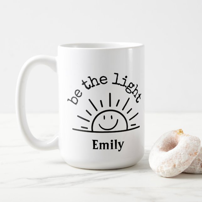 TAZA DE CAFÉ MUCHACHA PERSONALIZADA POR EL SOL DE LA CARA PEQUE (Con donut)