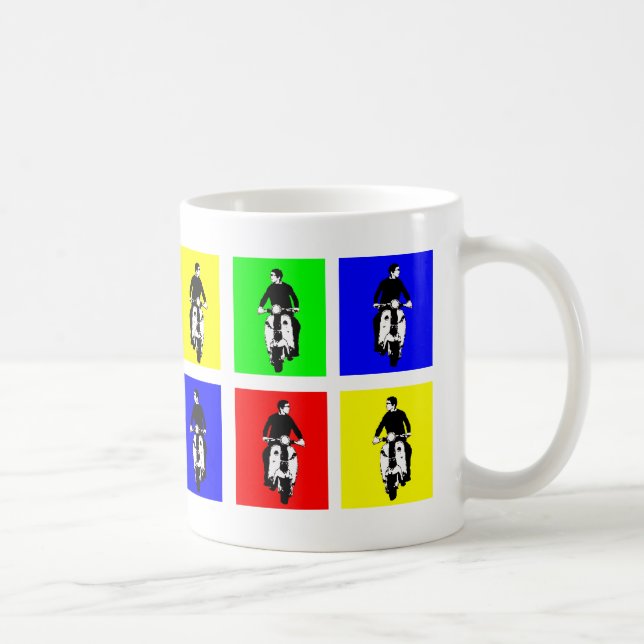 Taza De Café Muchacho de la vespa del arte pop (Derecha)