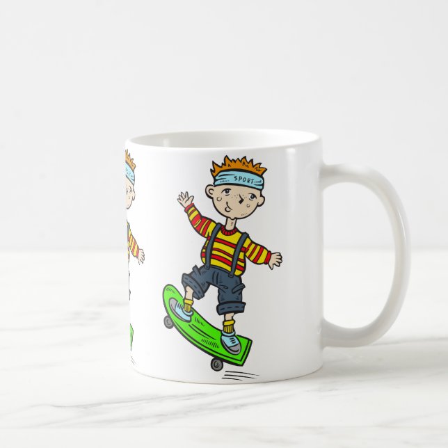 Taza De Café Muchacho en el monopatín (Derecha)