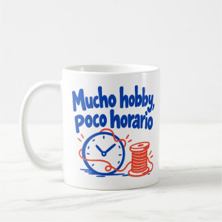 Taza De Café Mucho hobby, poco horario: reloj y carrete