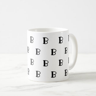 Taza De Café Muchos Monogramas Patrón De Letra Negrita Personal