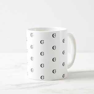 Taza De Café Muchos monogramas Personalizado Patrón de letras n