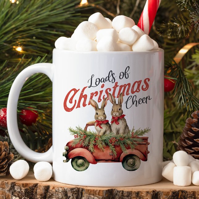 Taza De Café Muchos Navidades saludan a los conejos en Camión R (Subido por el creador)