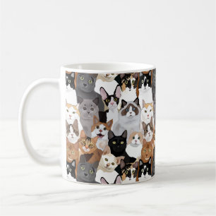 Taza De Café Muchos patrones de gatos simples para los amantes