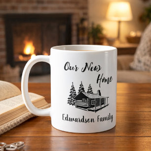 Taza De Café Mudanza de hogar a nueva casa nombre de familia