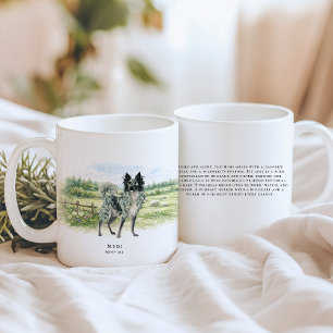 Taza De Café Mudi Húngaro Perro en Acuarela y Cita de Raza