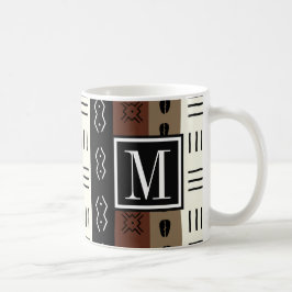 Taza De Café Mudprint terroso raya el monograma del modelo