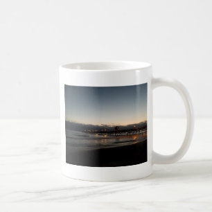 Taza De Café muelle de san clemente por la noche océano califor