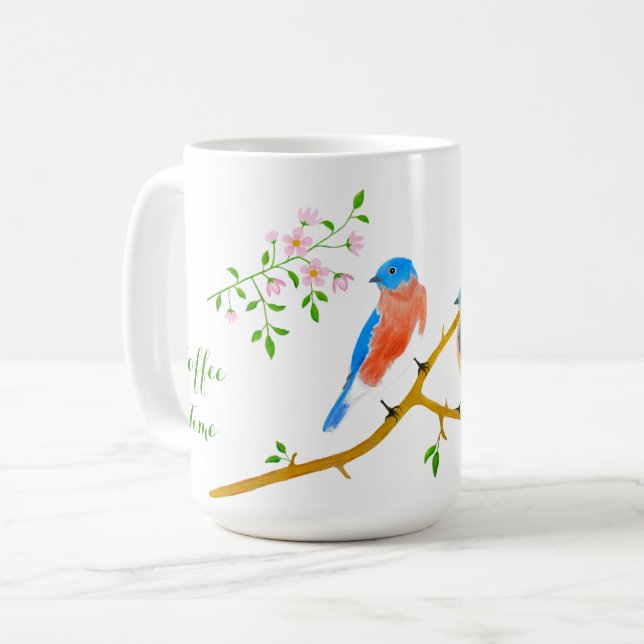 Taza De Café Muerca grande clásica Bluebirds (Anverso izquierdo)