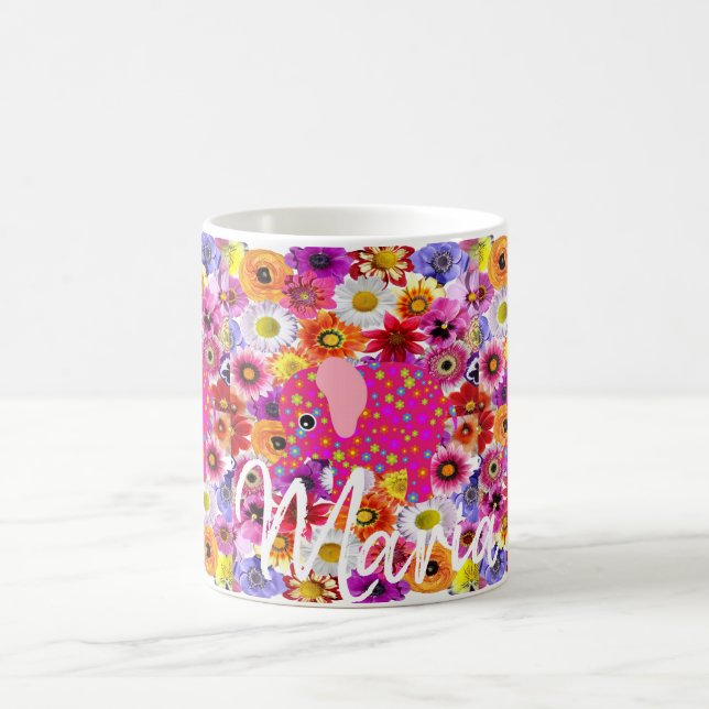 Taza De Café Muerco de flores de cerdo rosa (Centro)
