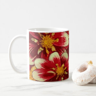 Taza De Café Muerco floral amarillo rojo