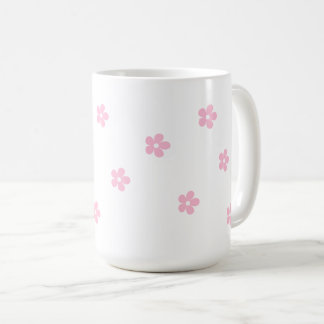Taza De Café Muerco grande de flores rosadas