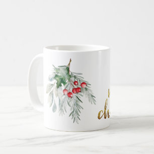 Taza De Café Muérdago acuarela