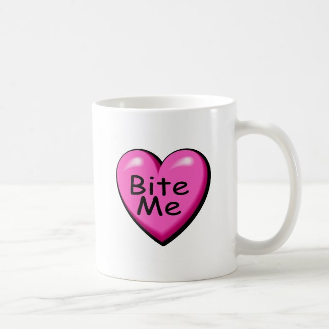Taza De Café Muérdame corazón del caramelo (Derecha)