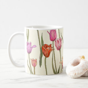 Taza De Café Muerga clásica de tulipanes holandeses