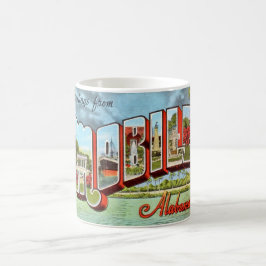 Taza De Café Muerga de tarjetas postales retro móvil de Alabama