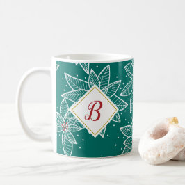 Taza De Café Muerga inicial de vacaciones de la insettia verde