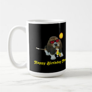 Taza De Café Muergar bebé Basset Hound Summer Time Feliz cumple