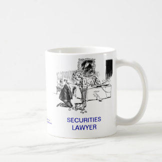 Taza de café muerta del abogado de las seguridades