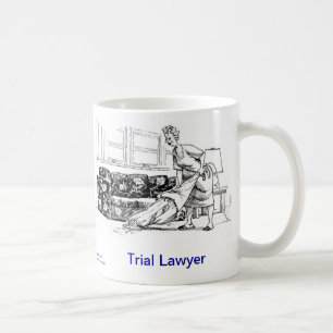Taza de café muerta del abogado litigante de