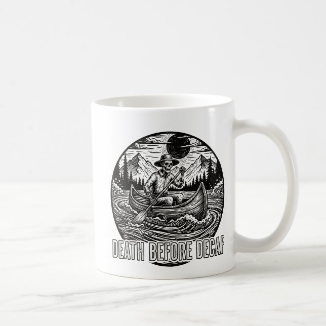 Taza De Café Muerte antes del diseño de la canoa de esqueleto d (Derecha)